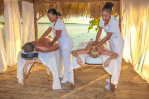 Ocean front massage at Hedonism Resort