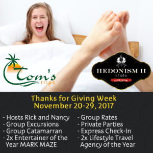 Thanksgiving at hedonism Resort