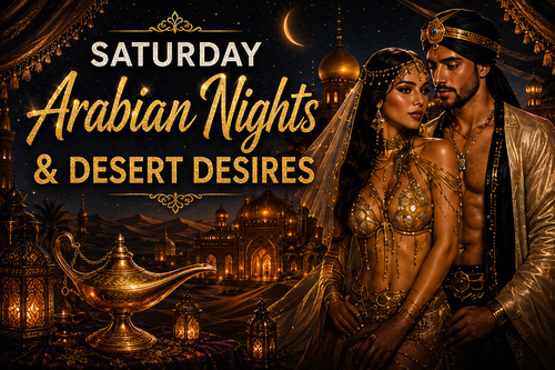 Arabian Nights and Desert Desires theme party at Fall BI Week 2026